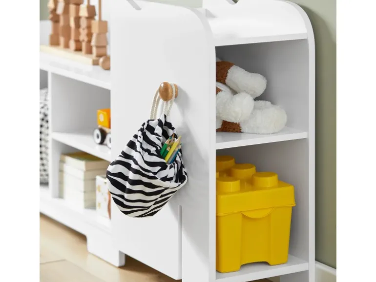 SoBuy Kinderregal mit Elefant-Design Bücherregal Kinderzimmer Weiß KMB62-W