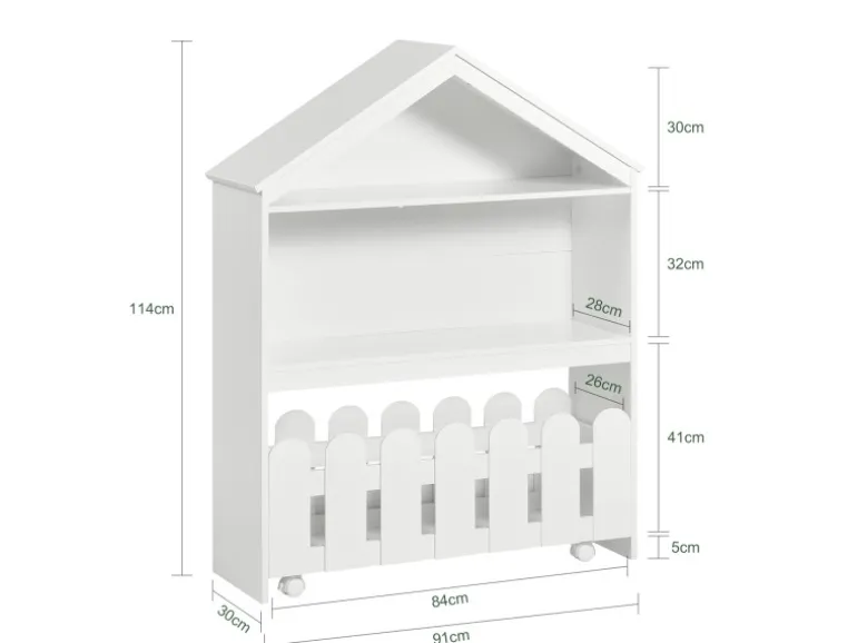 SoBuy Kinderregal Set 2-teilig Aufbewahrungsregal für Kinder Bücherregal KMB52-W