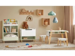 SoBuy Kindertisch mit 2 Stühlen Kindersitzgruppe mit Stauraum Maltisch KMB92-GR
