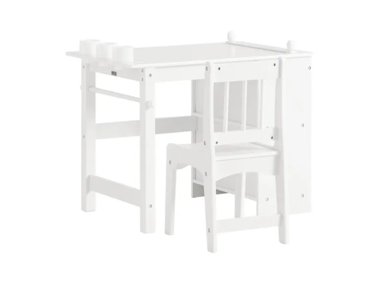 SoBuy Kindertisch mit 1 Stuhl Kindersitzgruppe Maltisch für Kinder Weiß KMB60-W