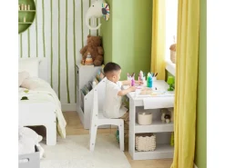 SoBuy Kindertisch mit 1 Stuhl Kindersitzgruppe Maltisch für Kinder Weiß KMB60-W