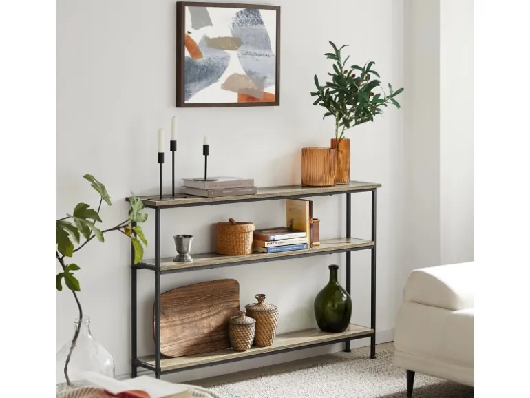 SoBuy Konsolentisch mit 3 Ablagen Flurtisch Sideboard Vintage FSB49-PZ