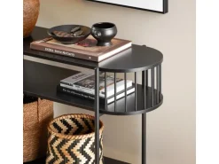SoBuy Konsolentisch mit Ablagefächern für Flur oder Wohnzimmer 110×76×39cm Schwarz FSB90-SCH