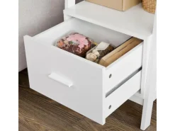SoBuy Leiterregal mit Ablagen und Schublade MDF Weiß FRG116-K-W