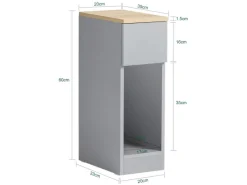 SoBuy Nachttisch 2er Set Sofatisch Beistelltisch Hellgrau FBT111-HGx2
