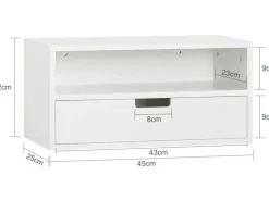 SoBuy Nachttisch Nachtregal Nachtschrank Wandschrank Hängeschrank NKD03-W