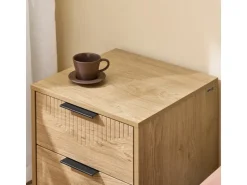 SoBuy Nachttisch Nachtschrank mit 2 Schubladen Beistelltisch für das Schlafzimmer Natur FBT166-N