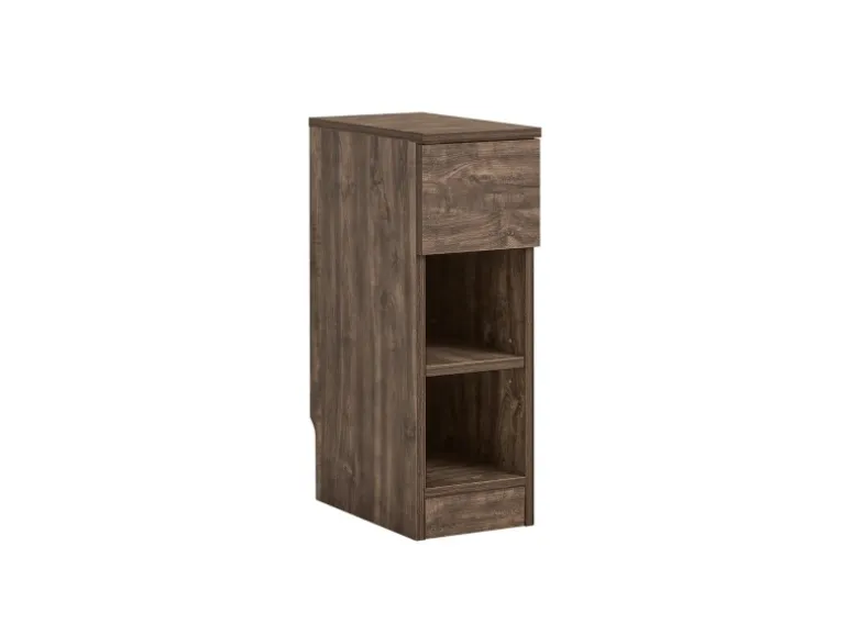 SoBuy Nachttisch Schmal Beistelltisch mit Schublade und 2 Ablage FBT111-SN
