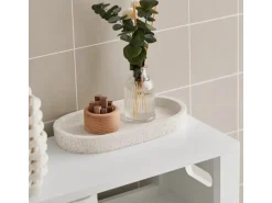 SoBuy Nischenregal mit 2 abnehmbaren Körben Holz Vlies Weiß BZR83-W