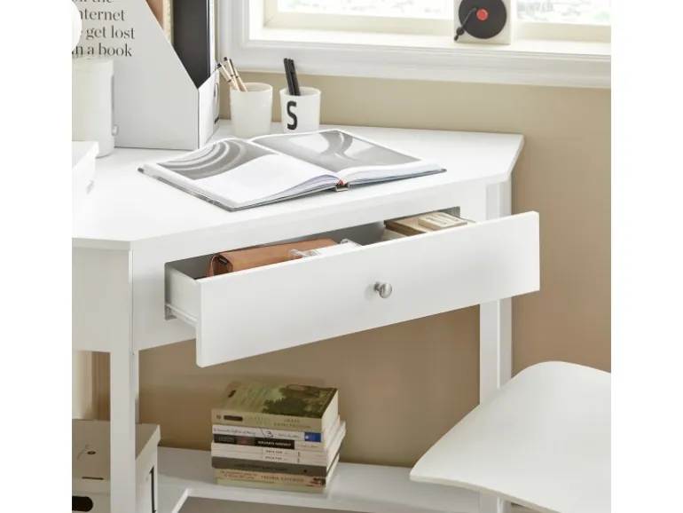 SoBuy Schreibtisch mit Ablage Arbeitszimmer MDF Weiß FWT31-W