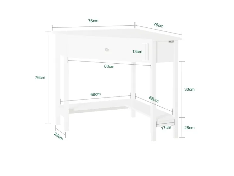 SoBuy Schreibtisch mit Ablage Arbeitszimmer MDF Weiß FWT31-W