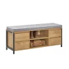 SoBuy Schuhbank mit 4 Schubladen und 2 Fächern MDF PB Natur Schwarz FSR149-N
