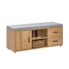 SoBuy Schuhbank mit 2 Schubladen und 4 Fächern MDF PB Natur FSR148-N