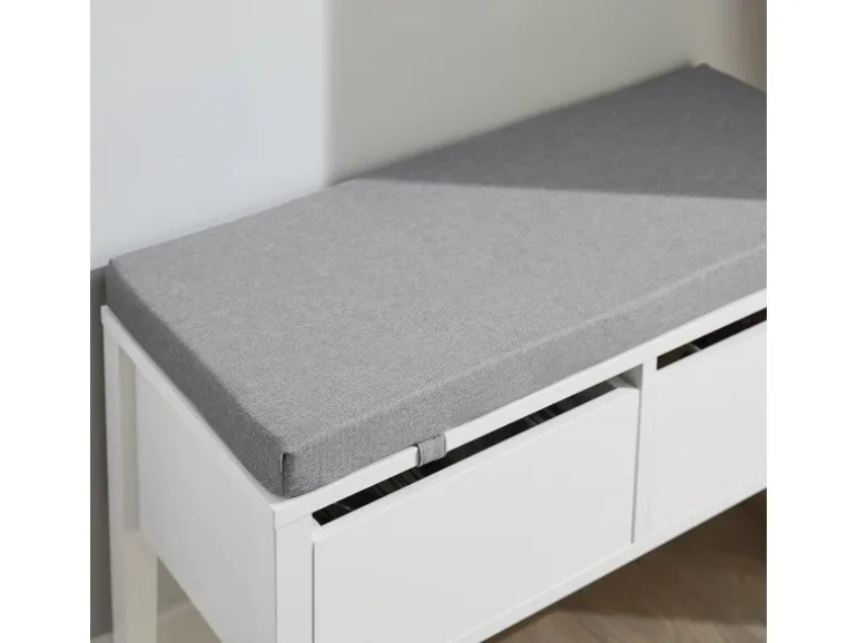 SoBuy Schuhbank mit 2 Schubladen Sitzbank mit Stauraum MDF Weiß FSR88-W