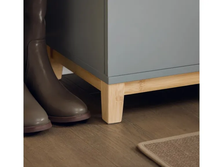 SoBuy Schuhbank mit Sitzfläche Sitzbank mit Stauraum Hellgrau FSR117-HG
