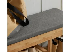 SoBuy Schuhbank mit Sitzfläche und Schubladen Sitzbank Natur Bambus FSR47-N