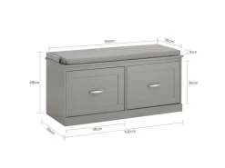 SoBuy Schuhbank mit Sitzfläche und 4 Fächern MDF Grau FSR131-HG