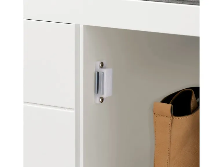 SoBuy Schuhbank mit Sitzfläche Sitzbank aus MDF 91x51x30cm Weiß-Grau FSR63-II-W