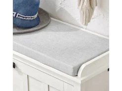 SoBuy Schuhbank mit Sitzkissen Sitzbank Schuhregal Weiß 80cm FSR161-W