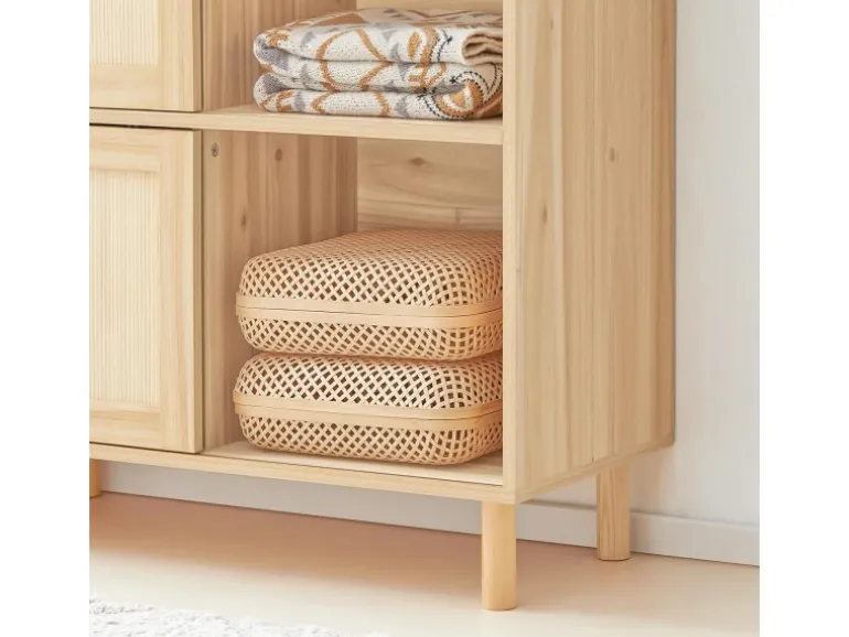 SoBuy Sideboard Kommode Küchenschrank Flurschrank Lowboard Natur FSB87-N