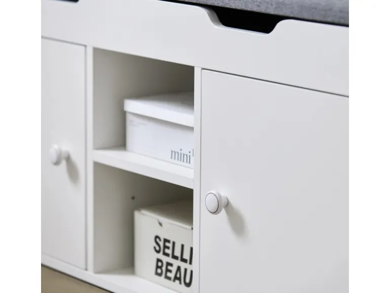 SoBuy Sitzbank mit 2 Sitzkissen und Stauraum PB Weiß FSR96-W