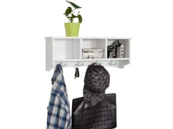 SoBuy Wandgarderobe Hängeregal Wandschrank mit 4 Haken FRG48-W