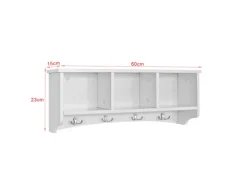 SoBuy Wandgarderobe Hängeregal Wandschrank mit 4 Haken FRG48-W