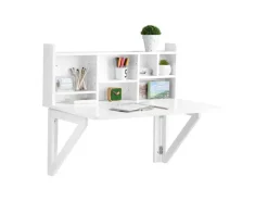 SoBuy Wandklapptisch mit integriertem Regal MDF Weiß FWT07-II-W
