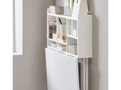 SoBuy Wandklapptisch mit integriertem Regal MDF Weiß FWT07-II-W