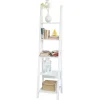 SoBuy Wandregal Badregal Leiterregal Standregal Bücherregal Weiß FRG101-W