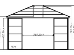 Sojag Aluminium Pavillon Castel 12 x 14 Bronze 362 cm x 427 cm x 296 cm