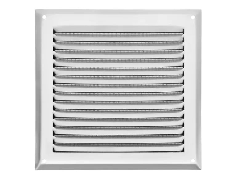 SOTECH Aluminium-Lüftungsgitter 190 x 190 mm Edelstahloptik Aufschraubbar mit Insektenschutz