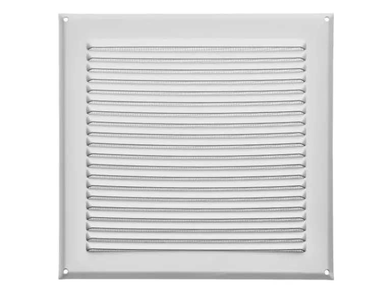 SOTECH Aluminium-Lüftungsgitter 250 x 250 mm Weiß Aufschraubbar mit Insektenschutz