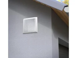 SOTECH Aluminium-Lüftungsgitter 125 x 125 mm Edelstahloptik Aufschraubbar mit Insektenschutz
