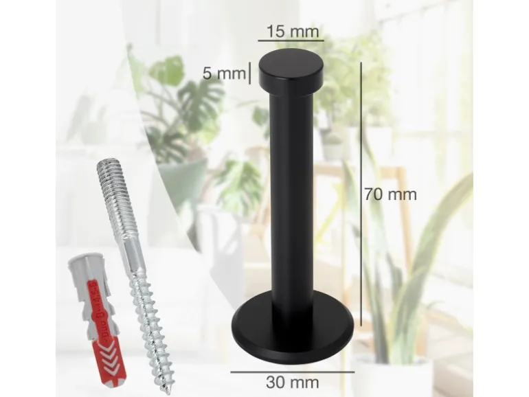 SOTECH Garderobenhaken TALEA Ø10 mm Ø15 mm Länge 70 mm Edelstahl Schwarz Matt