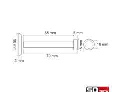 SOTECH Garderobenhaken TALEA Ø10 mm Ø15 mm Länge 70 mm Edelstahl Schwarz Matt