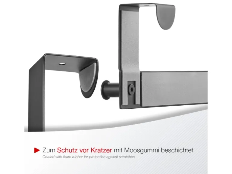 SOTECH Türgarderobe LINEA II Edelstahl Schwarz Matt mit 6 Haken für 40 mm Türen Ohne Falz