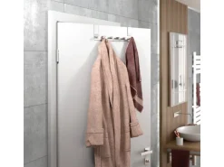 SOTECH Türgarderobe LINEA II Edelstahl Gebürstet mit 6 Haken für 40 mm Türen Ohne Falz