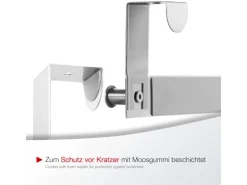 SOTECH Türgarderobe LINEA II Edelstahl Gebürstet mit 6 Haken für 40 mm Türen Ohne Falz