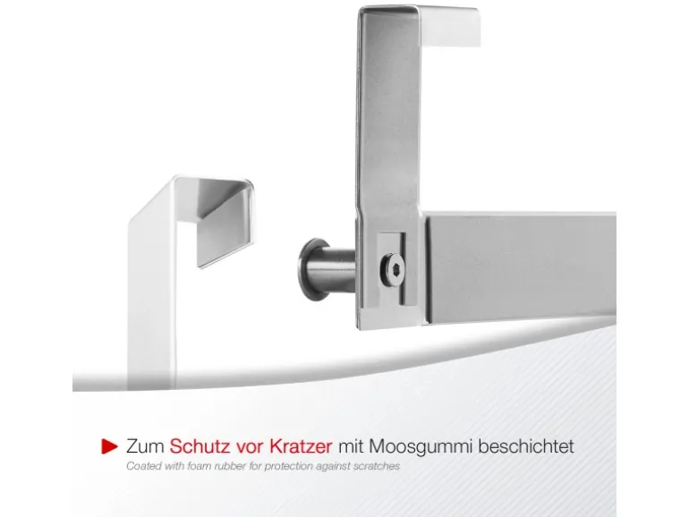 SOTECH Türgarderobe LINEA I Edelstahl Gebürstet mit 6 Haken für Türen mit Falz max. 16 mm
