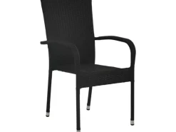 Stapelstuhl Soncor Polyrattan Stahl Schwarz