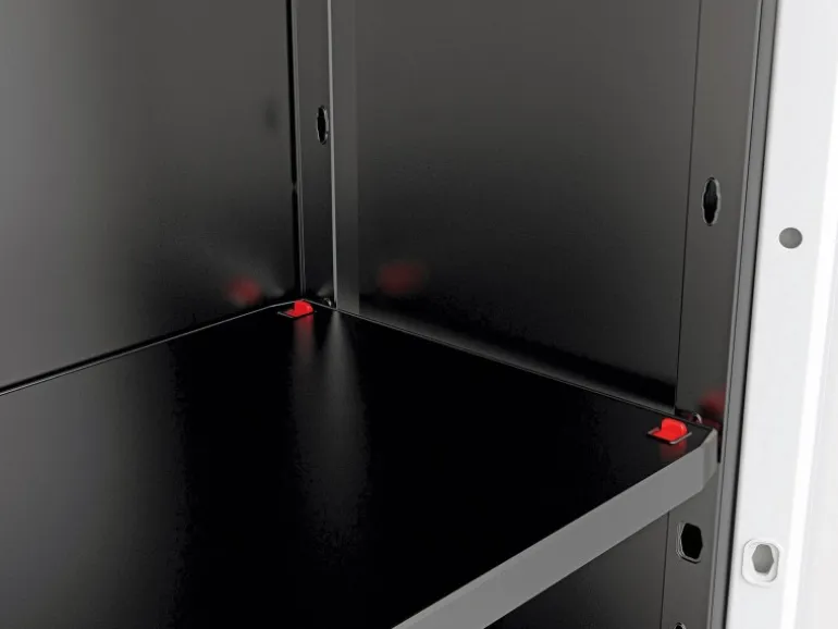 Stilo 2er-Set Kunststoffschrank hoch und niedrig Grau-Schwarz