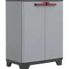 Stilo Kunststoffschrank niedrig Grau-Schwarz