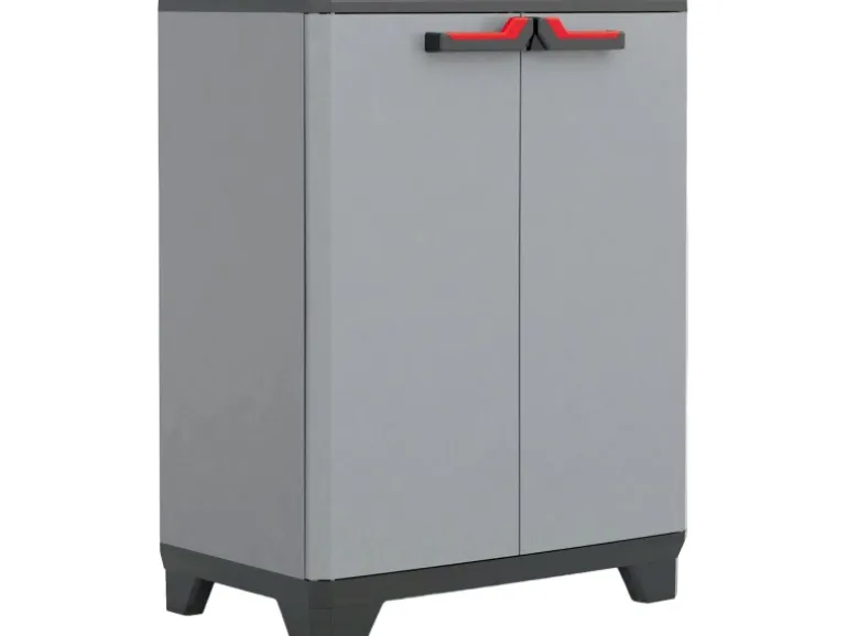 Stilo Kunststoffschrank niedrig Grau-Schwarz