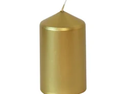 Stumpenkerze getaucht Gold 10 cm