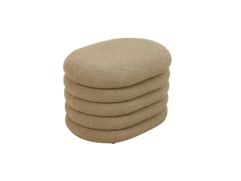 Svita Blossom S Hocker Mit Stauraum Sitzhocker Ottomane Boucle-Polster Hellbraun