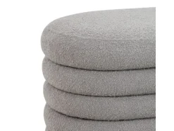 Svita Blossom XL Hocker Mit Stauraum Sitzhocker Ottomane Pouf Teddyboucle Hellgrau