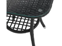 Svita Brooklyn Bistro Gartenmöbelset 3-tlg. Rattan Outdoor Gartenlounge Schwarz