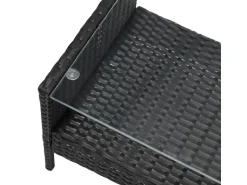 Svita Brooklyn Polyrattan Sitzgruppe Lounge Gartenmöbel Set Schwarz