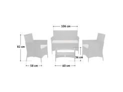 Svita Brooklyn Polyrattan Sitzgruppe Lounge Gartenmöbel Set Schwarz